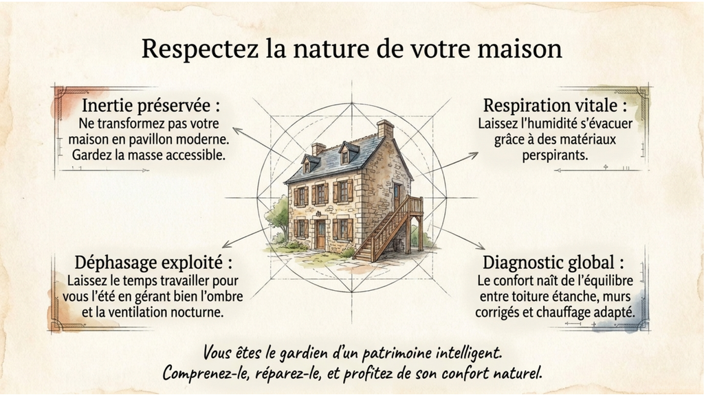 Illustration montrant une maison bien restaurée