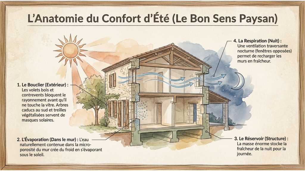 Illustration du l'anatomie du confort d'été